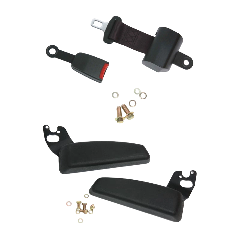 Suíochán Forklift Deimhnithe Eirgeanamaíochta Buan BF1-1 le haghaidh Forklifts Dó Inmheánach le Vinyl Dubh