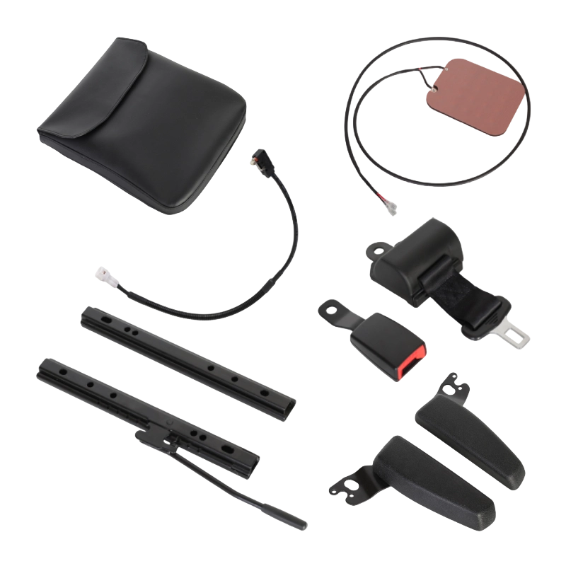 BF1-2 Suíochán forklift cúl fillte vinil dubh cost-éifeachtach do loingis feithiclí stórais